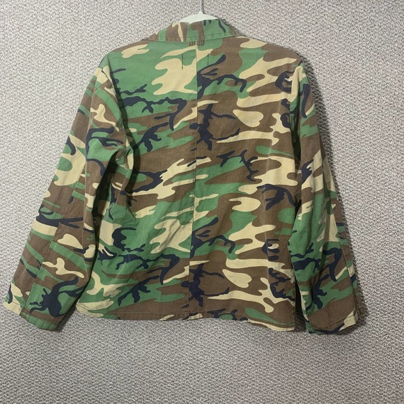 Jim Catfish Hunter‎ Mens Jacket Medium Green Camouflage Military Pockets Short - Picture 5 of 10